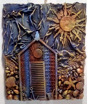 Beach Hut Mixed Media Canvas Workshop