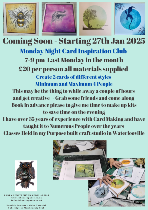 CARD INSPIRATION EVENINGS - LAST MONDAY IN THE MONTH STARTING 27TH JAN